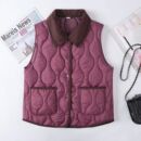 休闲外穿夹棉马甲外套女冬内里保暖无袖 马夹 坎肩翻领妈妈新中式