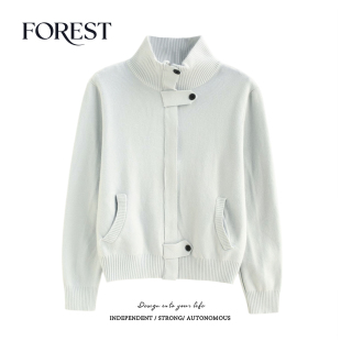 不退不换 款 韩版 高领针织衫 2件5折 拉链口袋长袖 上衣开衫 清仓