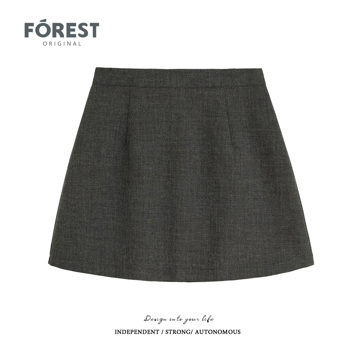 拾野森高腰半身裙短裙