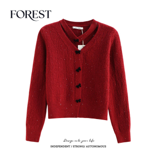 清仓 V领毛衣开衫 2件5折 亮片蝴蝶结扣围脖长袖 外套 不退不换