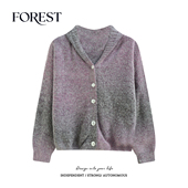 毛衣开衫 外套 不退不换 慵懒风迷彩渐变色连帽长袖 清仓 2件5折