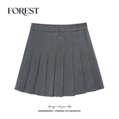 学院风高腰显瘦a字裙半身裙百褶裙学生短裙春秋 新款 拾野森 夏装