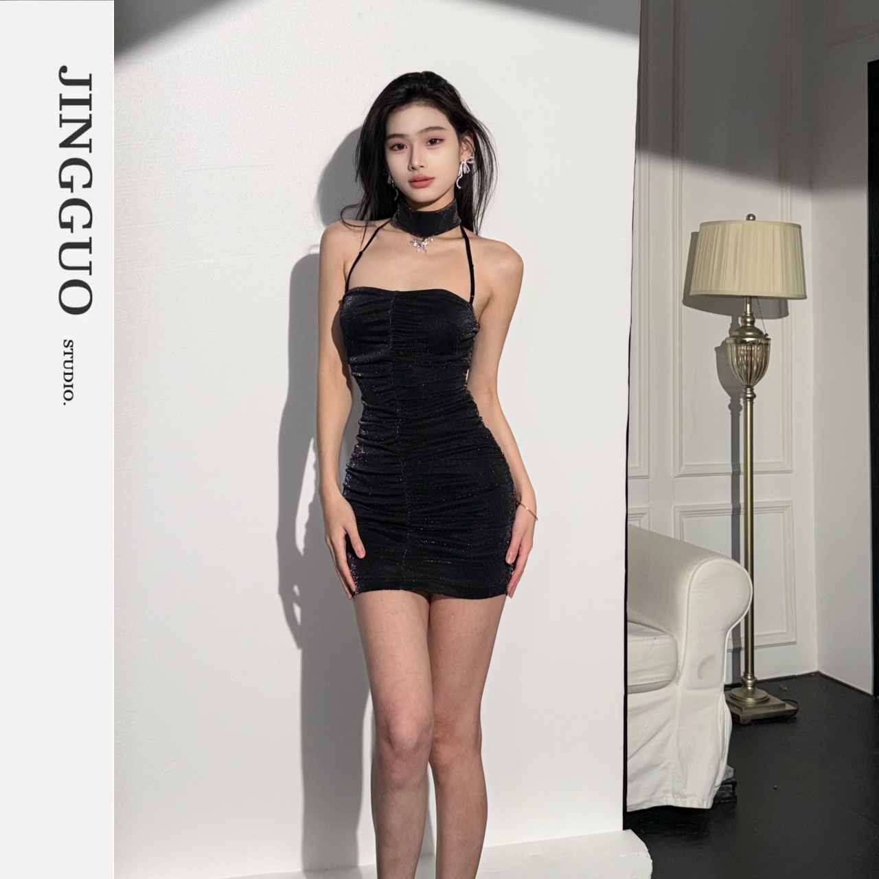 JINGGUO轻奢小众设计感连衣裙