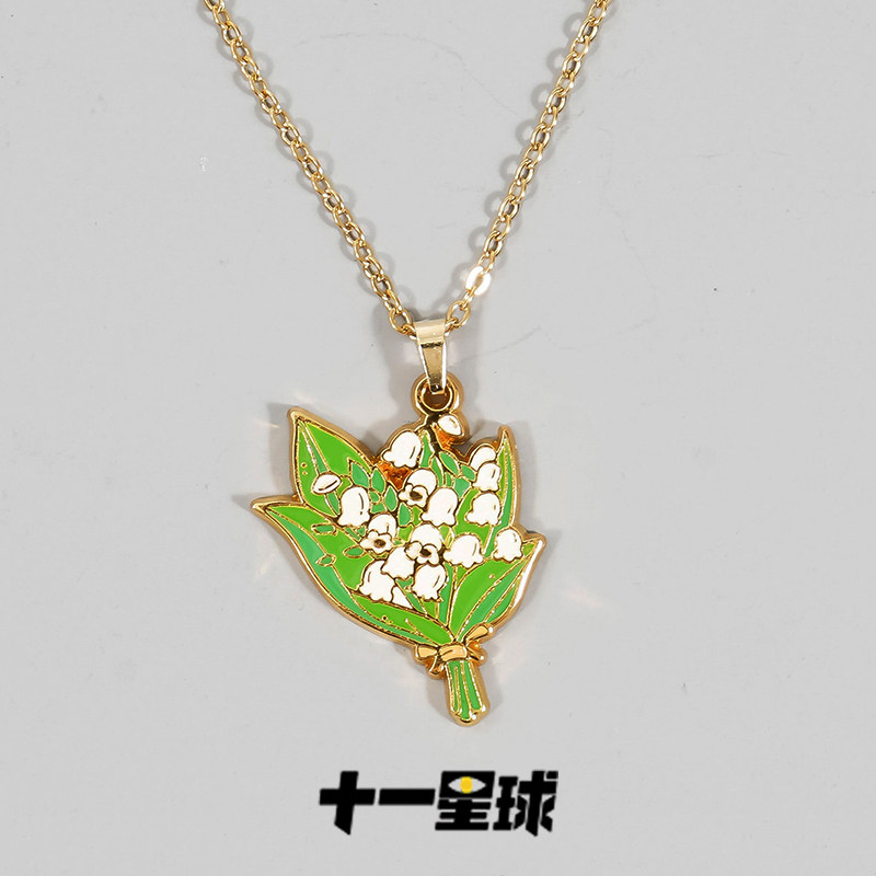 十一星球 吊铃花吊坠钛钢项链植物花朵锁骨链百搭设计感送人礼物