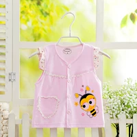 Baby cotton đôi vest nữ mỏng bé vải trẻ em vest trẻ sơ sinh vest mùa xuân và mùa thu cardigan trẻ nhỏ - Áo ghi lê áo khoác bé gái