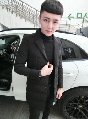 网红皇家男爵快手抖音中长款棉服