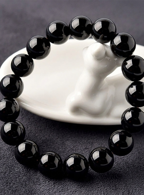 天然黑玛瑙手链转运本命年手串