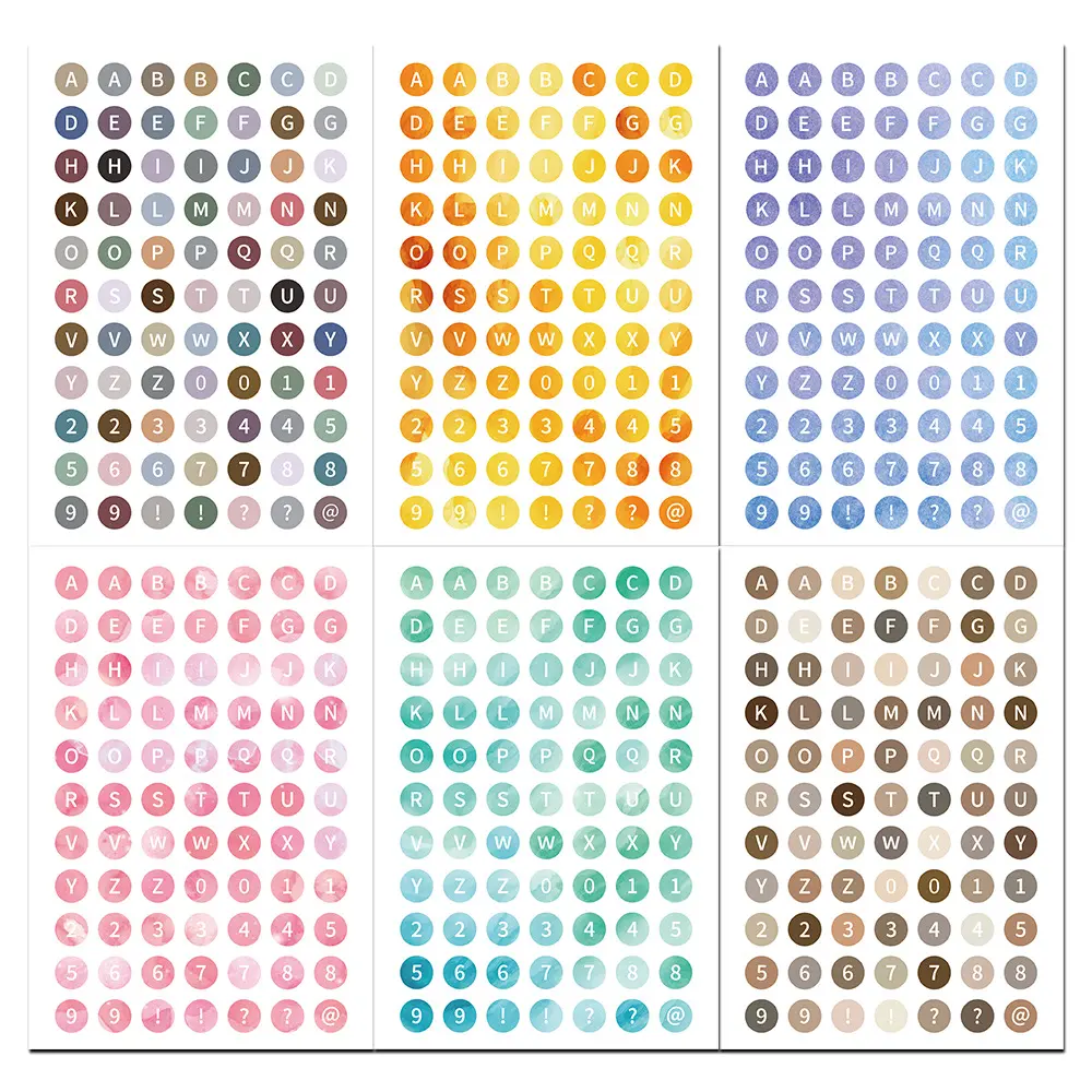8张原创数字贴纸字母标签拼装贴DIY手机壳墙画手账本装饰ins贴画