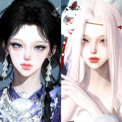 发2 阿狸 苗疆少女 夏啾啾 逆水寒手游捏脸全职业女通用 原版