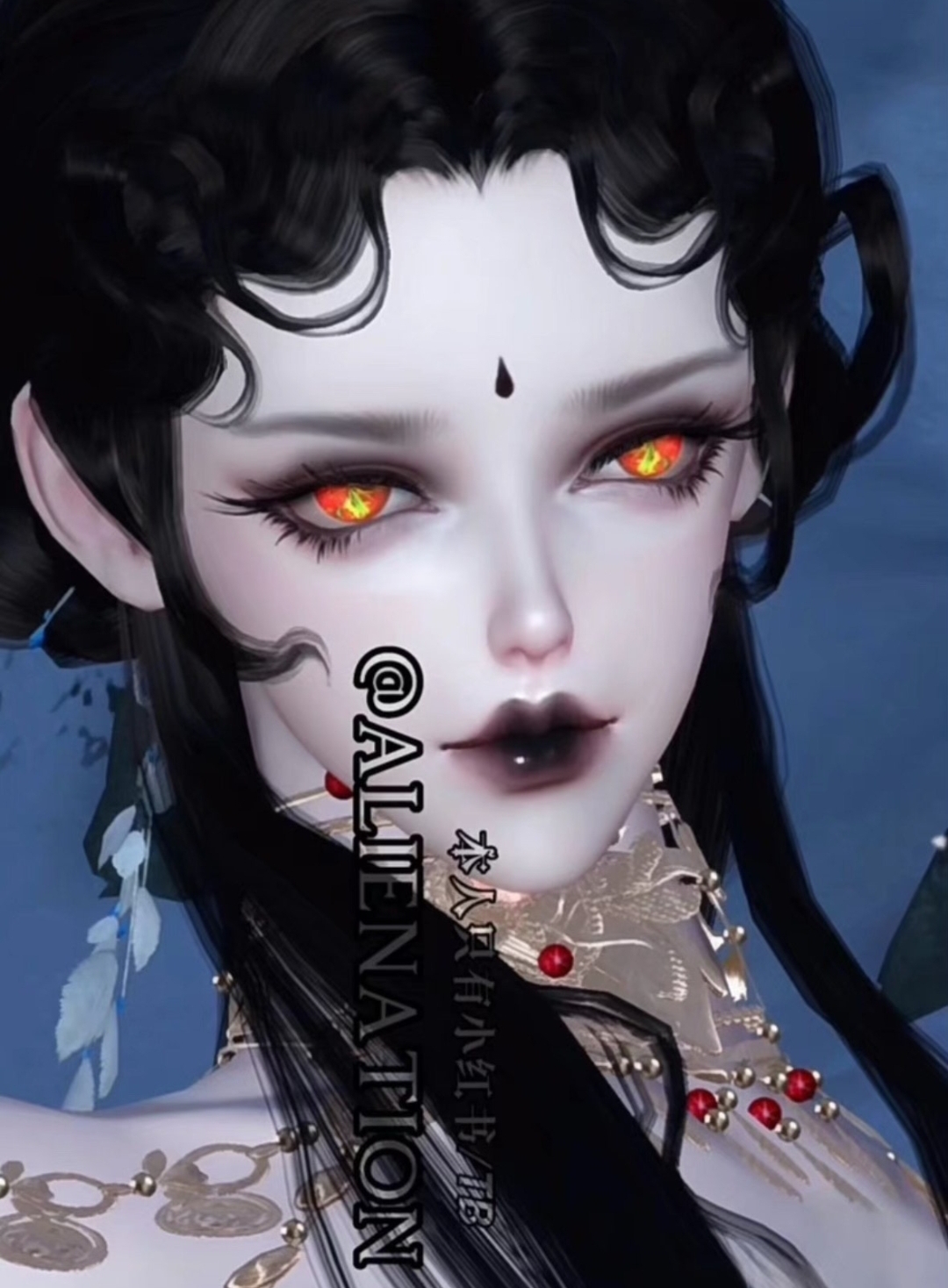 ALIENATION丨羊角神 逆水寒手游捏脸女角色通用 原版