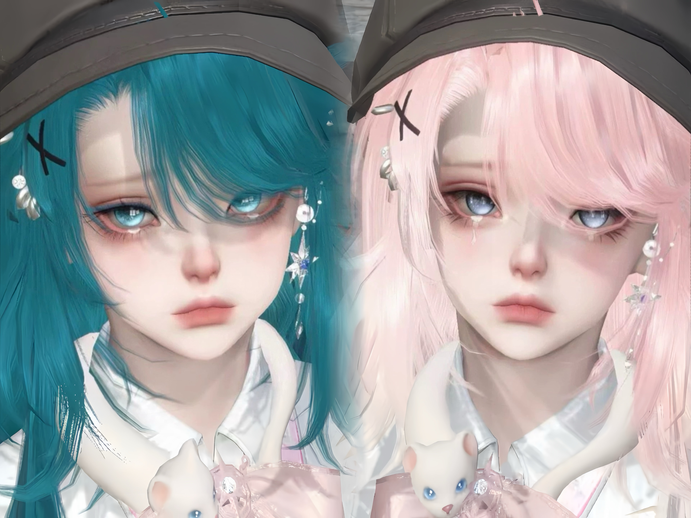 双妆 小水母宝宝 泠木香子 水母小哭包逆水寒手游捏脸女通用 原版