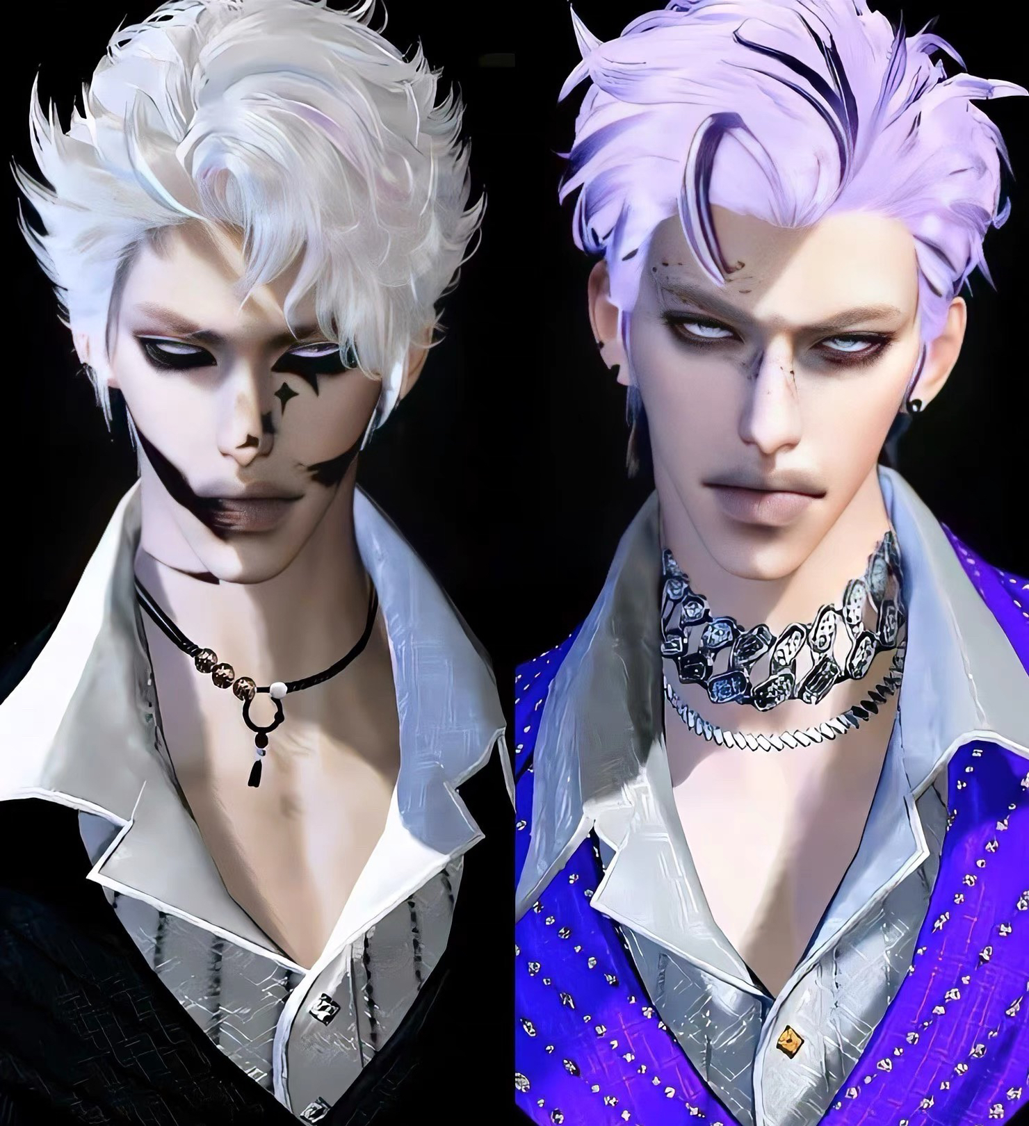 发2 反面 鲨欲syu 逆水寒手游捏脸男通用 原版