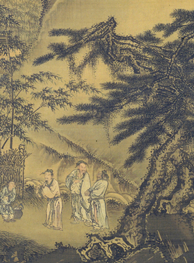 戴进国画真迹三顾茅庐图挂轴古代三国演义典故字书画高清仿古装饰