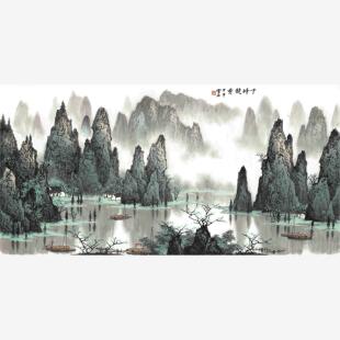 包邮国画山水装饰画 近代画家 白雪石 千峰竞秀 高清复制艺术微喷