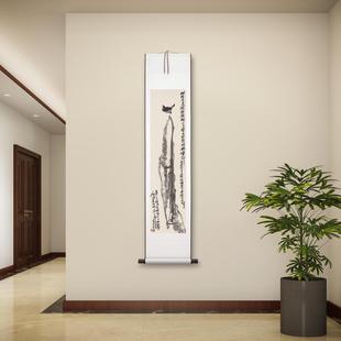 潘天寿 水墨小鸟图轴中式写意国画挂画喷绘水墨画客厅卧室装饰画