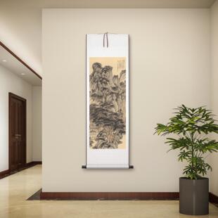 包邮近现代张大千仿王蒙林泉清集图山水画国画客厅办公室装饰挂画