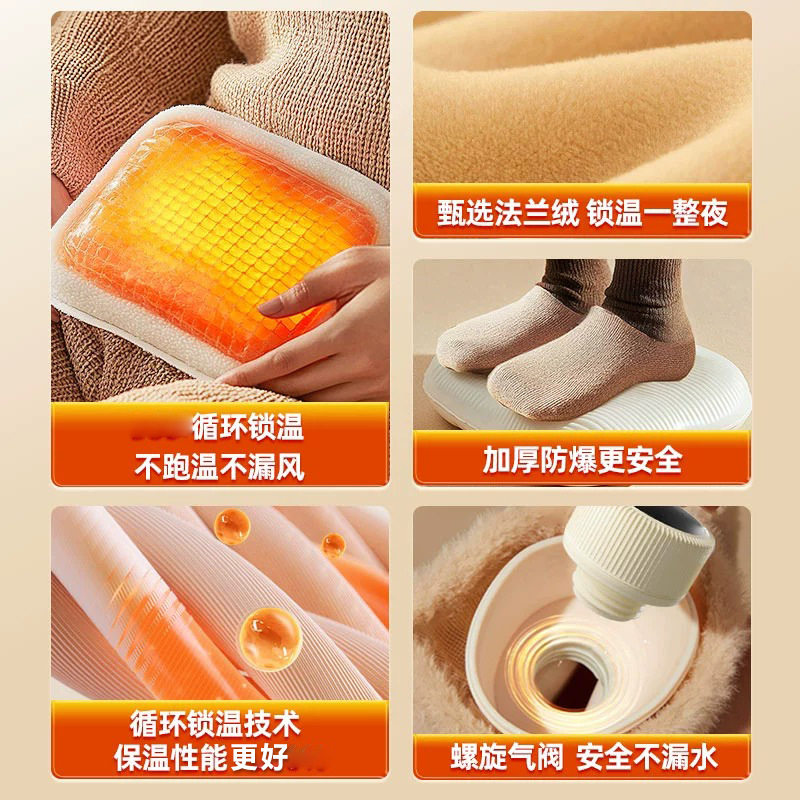 新款毛绒热水袋注水暖加