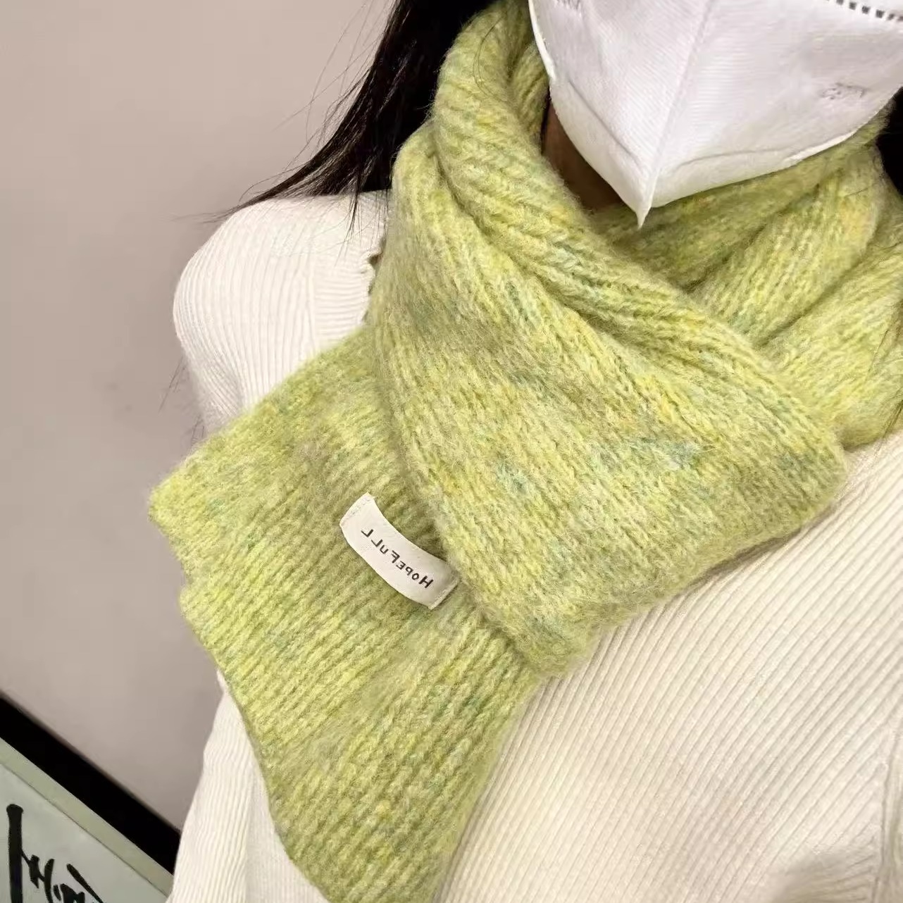 韩版ins纯色百搭学生情侣围巾潮