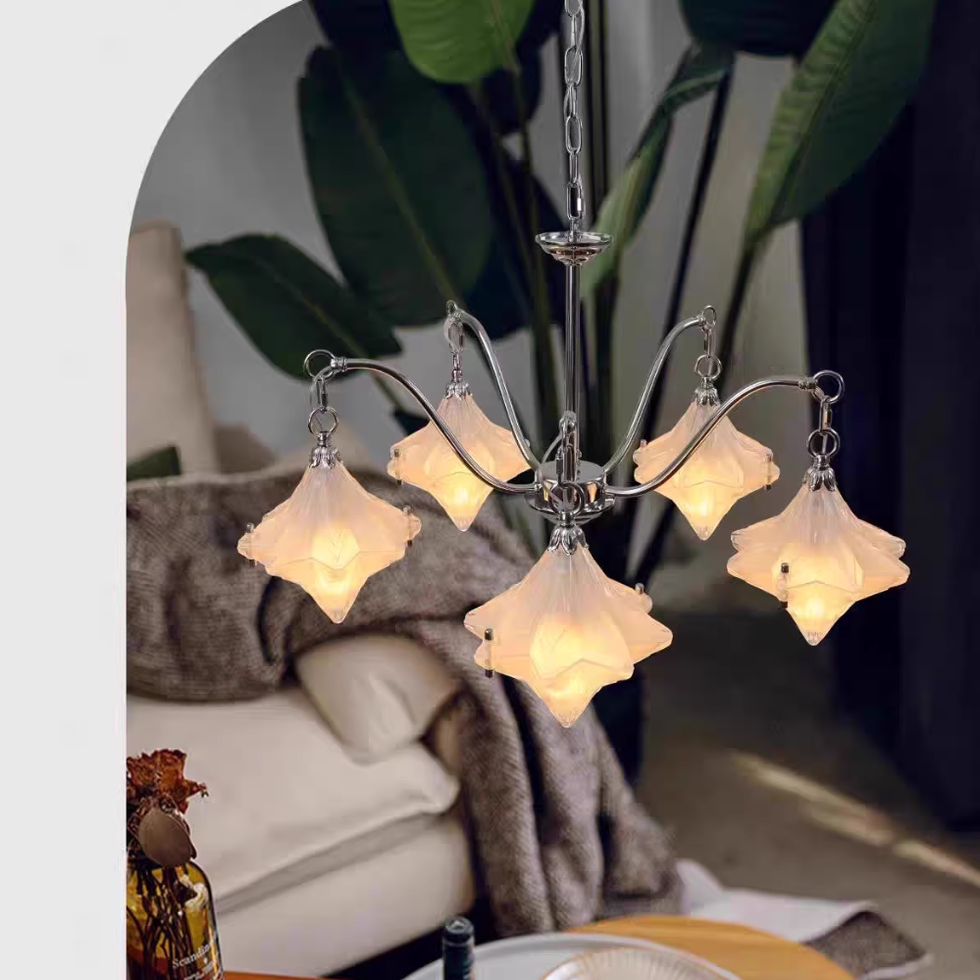 法式中古风吊灯铁艺玻璃包豪斯客餐厅岛台楼梯卧室设计师星星灯