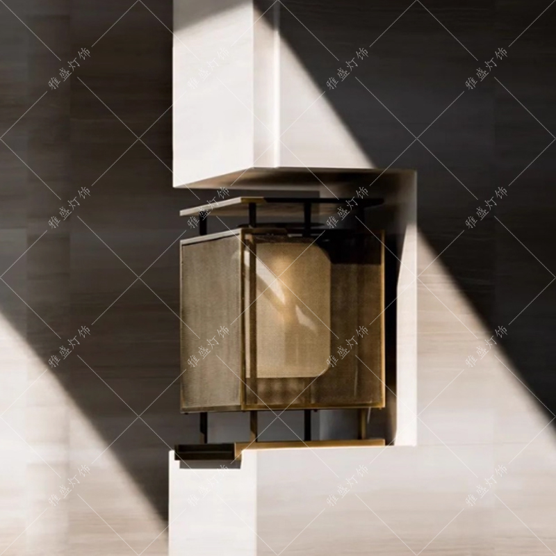 新中式酒店别墅软装墙灯嵌入式转角灯定制走廊过道会所工程灯壁灯