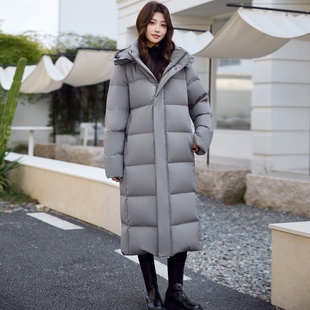 爱丹蒙特厚长款羽绒服女2025年新款90白鸭绒宽松过膝加厚冬季外套