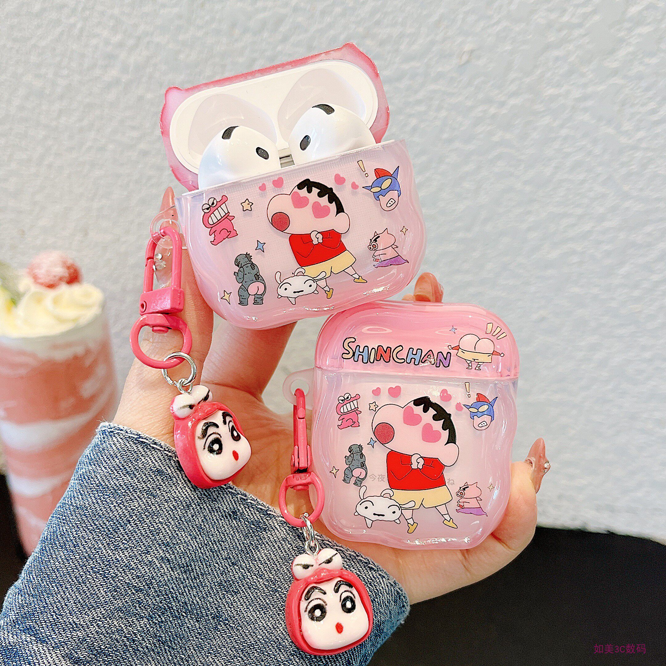 动漫卡通可爱卡通蜡笔小新适用airpods pro2代保护套airpods3/4代苹果无线蓝牙耳机壳airpods1/2代情侣耳机壳