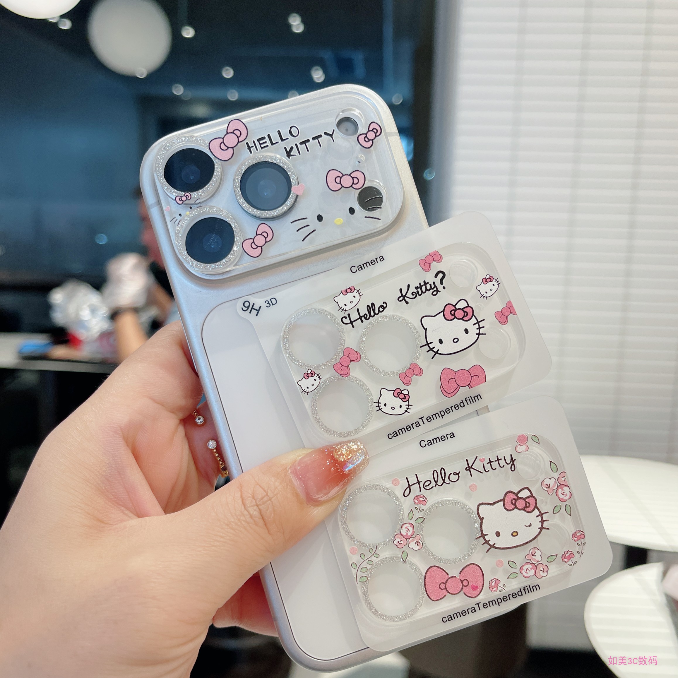 卡通闪粉三丽鸥苹果镜头膜