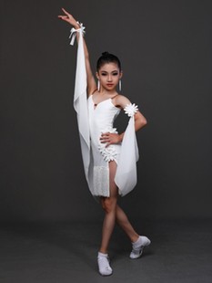 新款拉丁舞花服高级感舞蹈服儿童吊带拉丁舞服高端表演流苏大摆裙