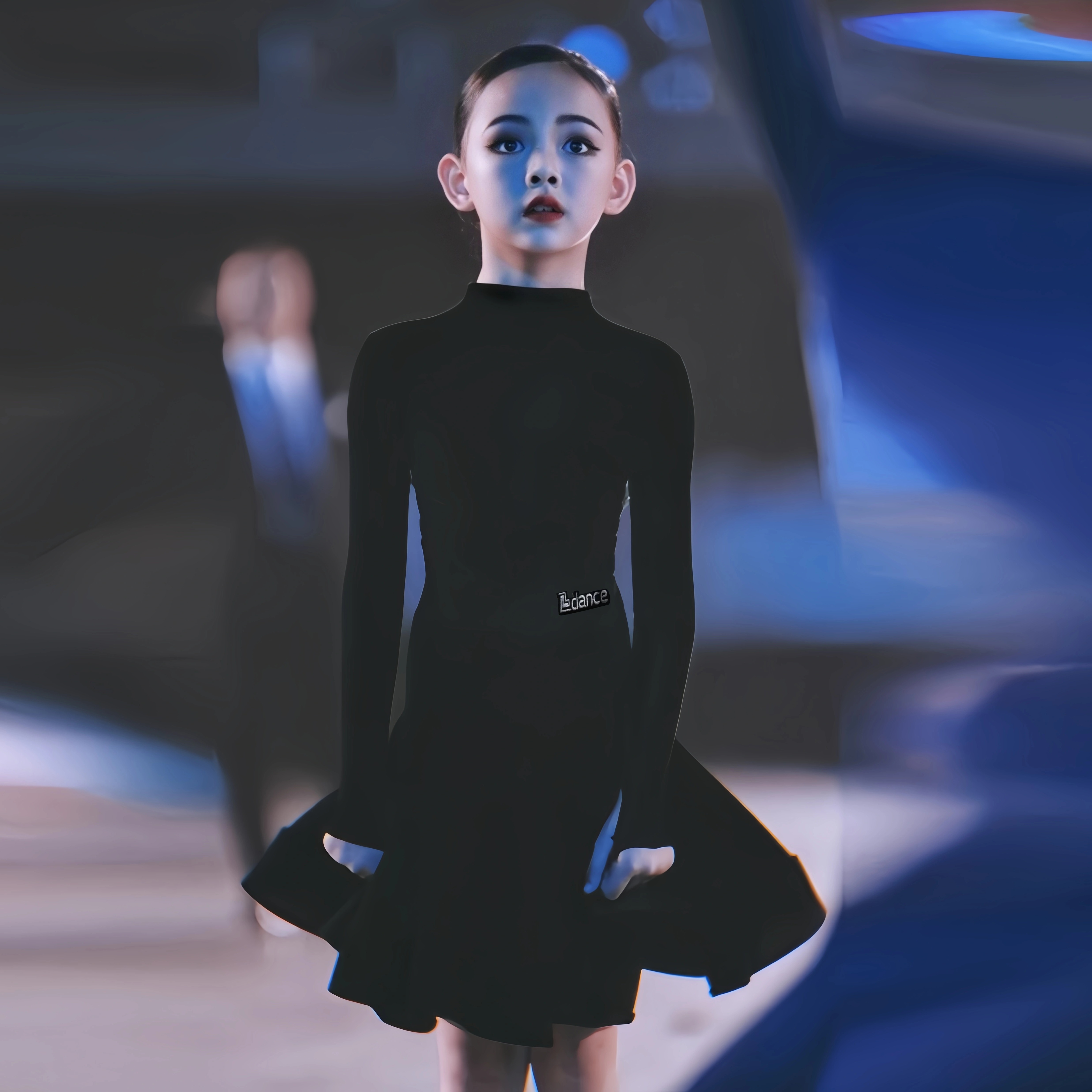 儿童拉丁舞服秋冬季连体练功服表演出少儿女童拉丁舞蹈规定比赛服