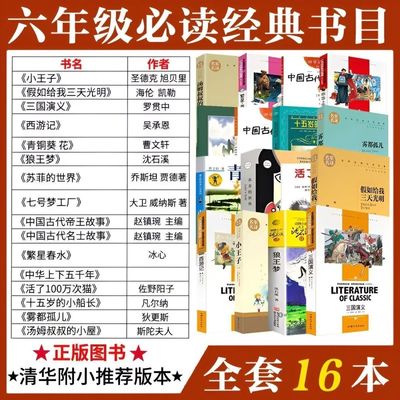 六年级必读16册七号梦工厂绘本狼王梦苏菲的世界活了一百万次的猫青铜葵花十五岁的小船长小王子三国演义繁星春水中华上下五千年