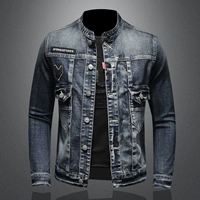 Mùa thu đông mới áo khoác denim nam xu hướng áo khoác mỏng Áo sơ mi nam thanh lịch - Cao bồi quần jean nam ống rộng