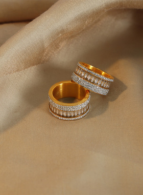 抖音网红同款满天星戒指女 锆石满钻情侣戒指ing风潮达人饰品