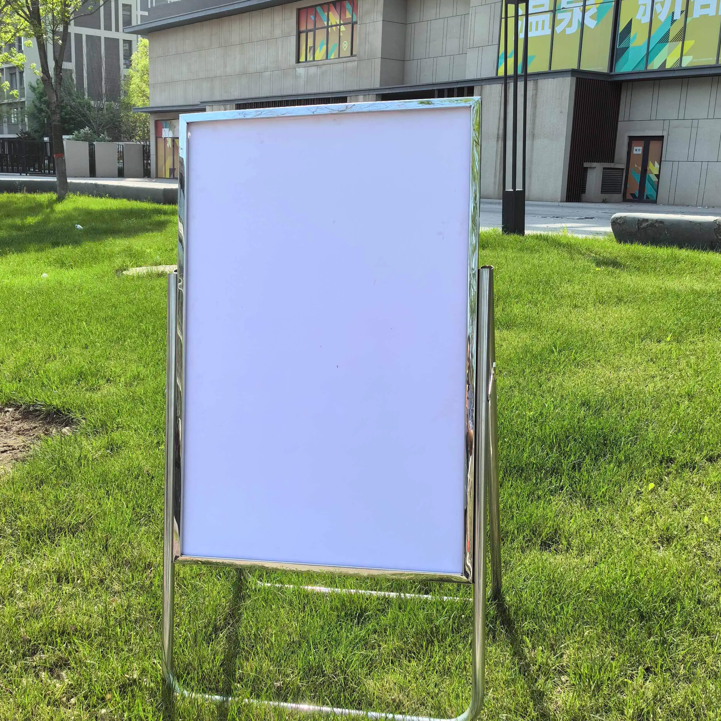 A型不锈钢折叠海报架 水牌 广告牌展示架不锈钢指示牌 酒店迎宾牌