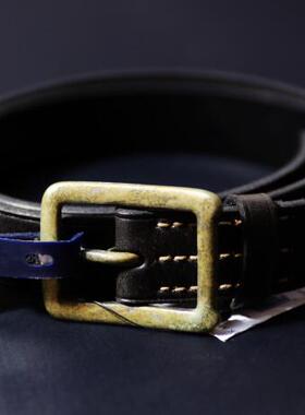 做旧锈斑皮带 复古腰带 树膏皮 咔叽