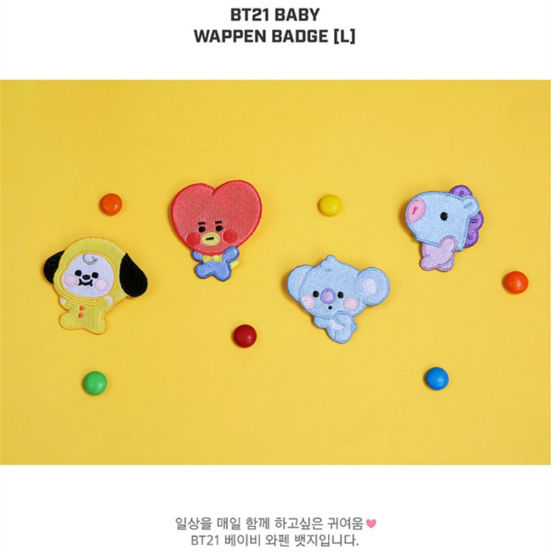 BTS防弹少年团BT21大号刺绣徽章