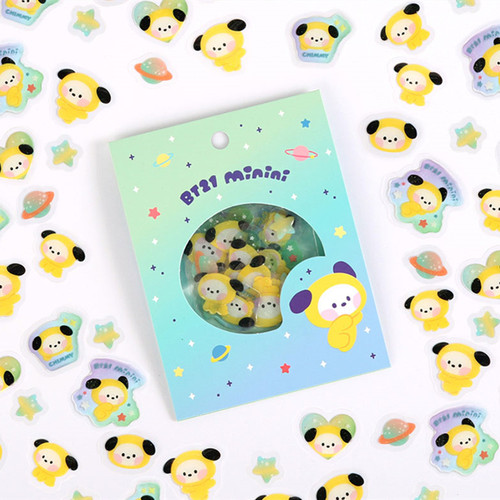 BT21水晶装饰贴纸花朵镭射贴画