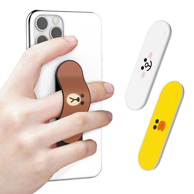 LINE FRIENDS布朗熊长条形手机支架BT21苹果13指环扣iphone12防丢
