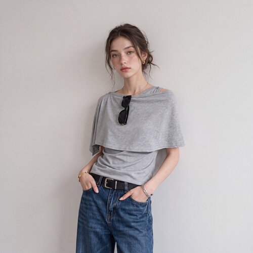 2026夏季慵懒风露肩吊带两件套女