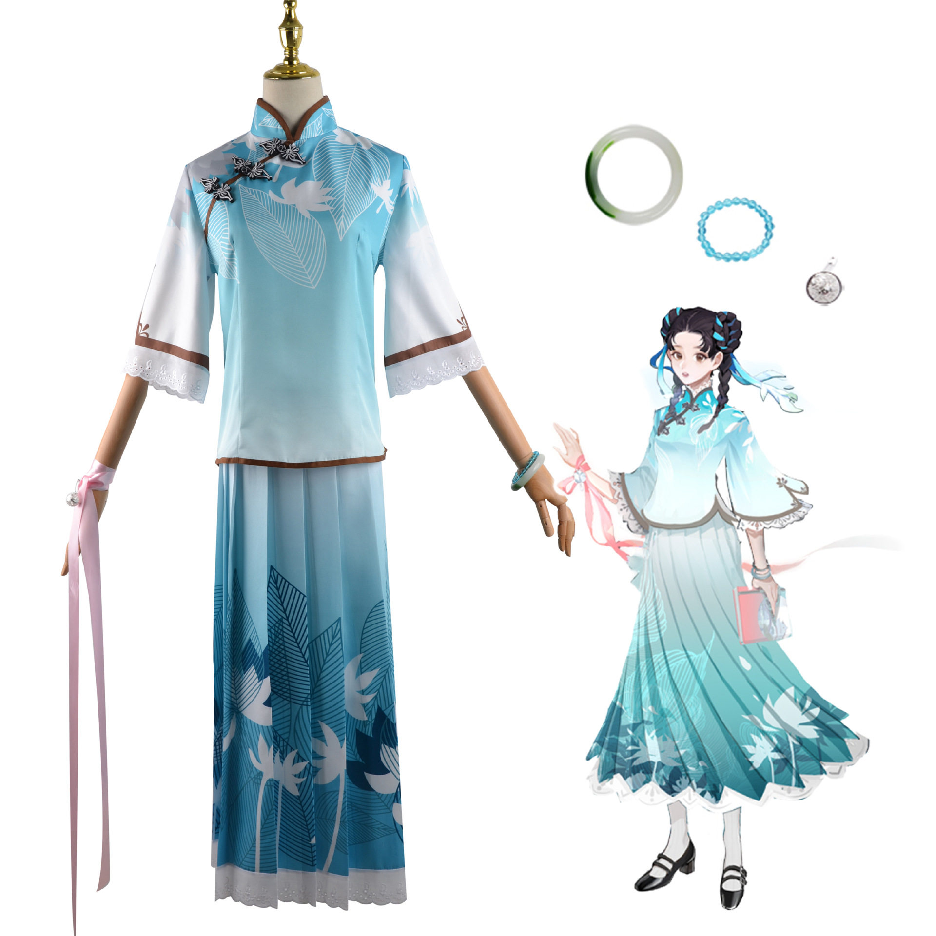 王者荣耀cos诗语江南西施民国风汉服游戏少女动漫展cosplay表演服_虎窝淘