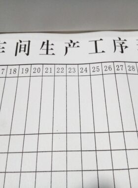 服装工序表工种登记凯旋龙