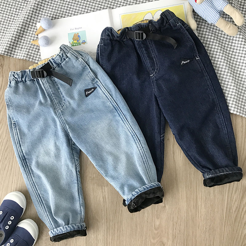 简约风休闲中小童秋冬款加绒裤