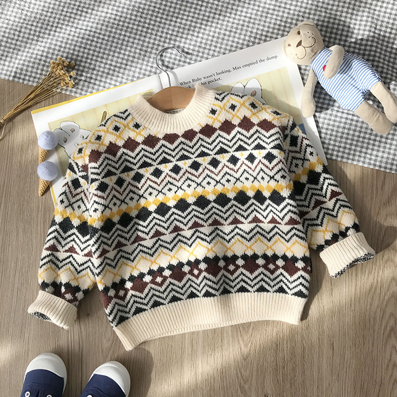 柔软厚实婴儿毛衣提花毛线衣