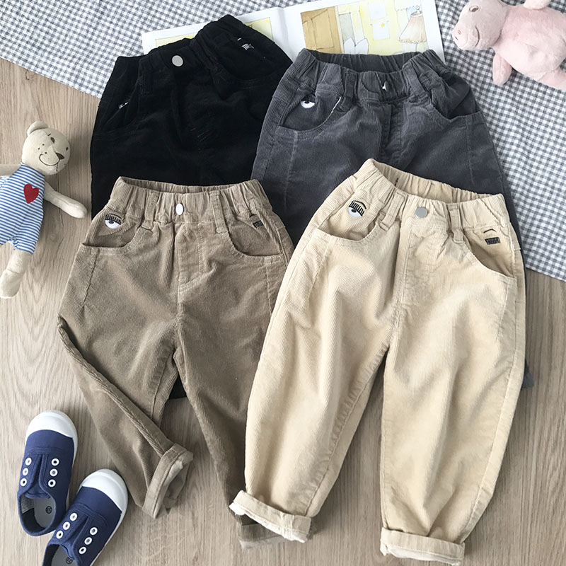 弹力纯棉男童灯芯绒婴儿休闲裤