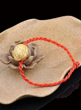 手链桃核桃木桃胡桃篮手链儿童宝宝成人手工儿童编织红绳手串手绳