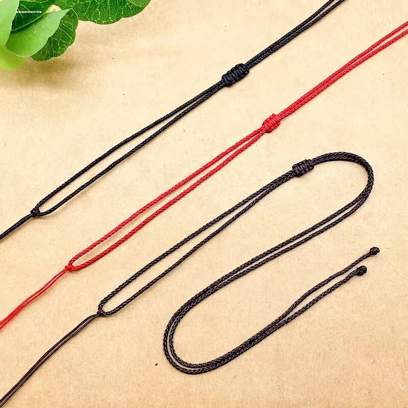 手编吊坠挂绳黄金玉石佛观音貔貅吊坠绳玉坠绳宝宝红绳项链绳男女