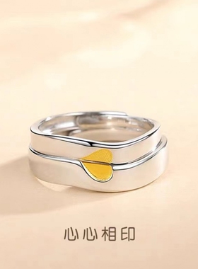 情侣戒指一对戒活口可调节小众素圈对戒女朋友异地恋礼物