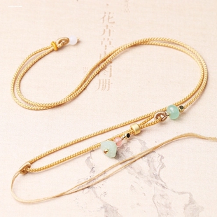 手工编织多宝吊坠挂绳黄金八宝罗盘编绳金色金锁金饰手编项链绳子