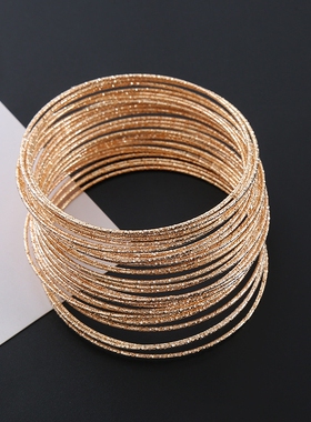 韩版新娘手镯手链女超宽多层礼服弹力宽日韩手环手饰