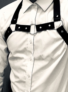 胸链性感男士背带脖带身体朋克风肩带胸带衬衣腰带配饰搭 配制服