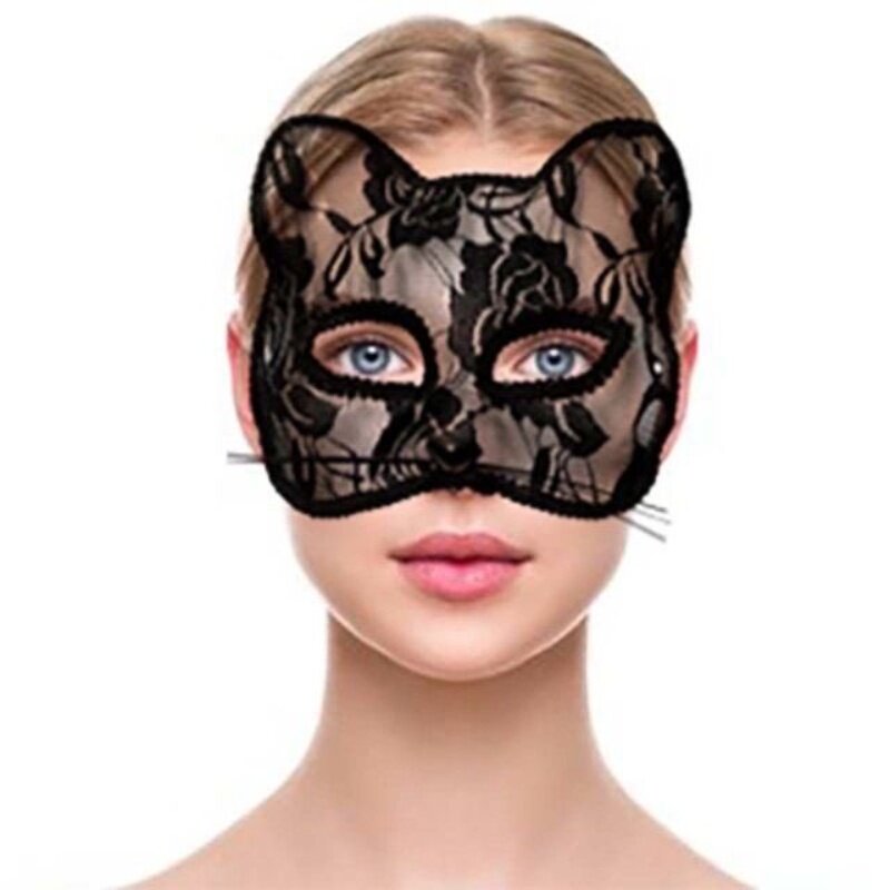 性感猫女面具蕾丝眼罩流苏半遮脸面纱舞会派对兔子猫女郎面罩蒙眼